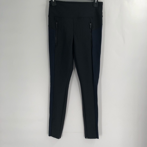 ATHLETA Stellar Tight Legging Black Navy Blue XS Zipper Pockets 77262 870815-05 - Picture 2 of 9